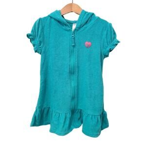 Punk Platinum Short Sleeve with Zipper Coverup Teal 4T
